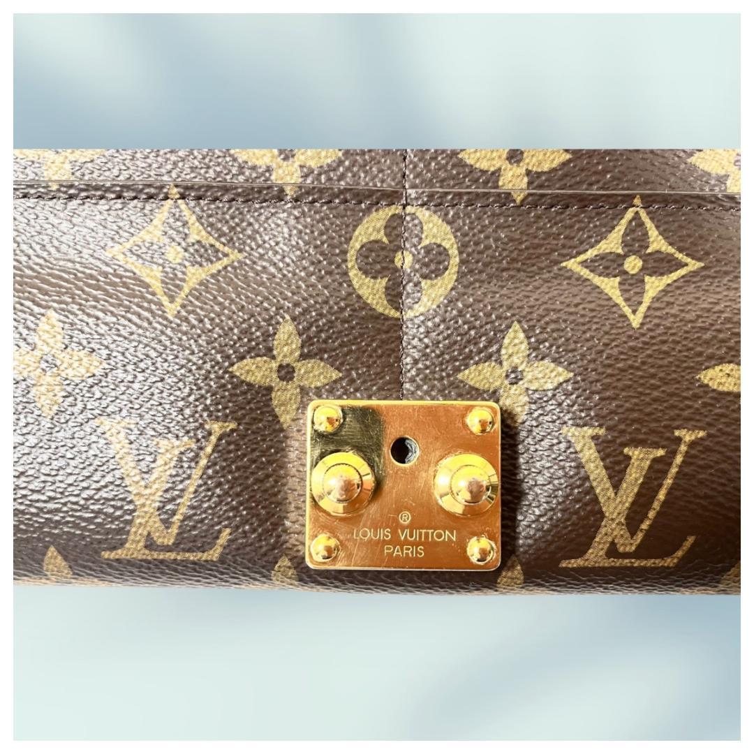 ルイヴィトンLOUIS VUITTON ポルトフォイユ・パラス ブラウン レッド