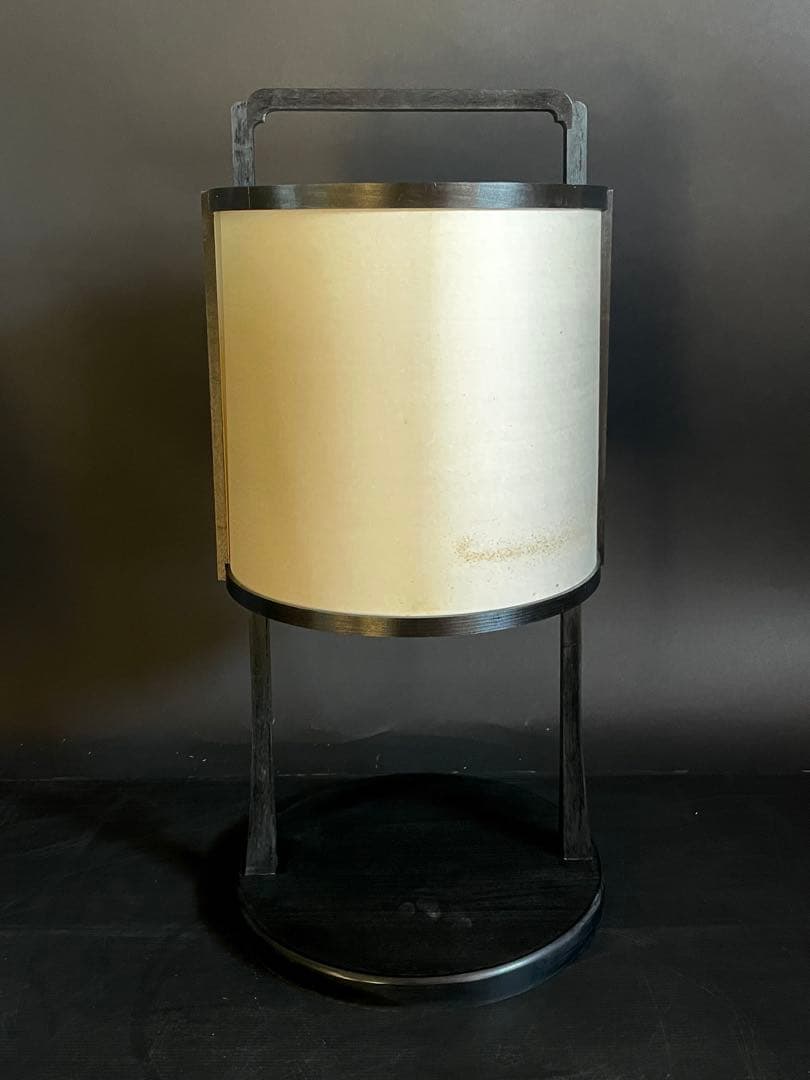 【未使用 保管品】「母」 丸型 行灯 丸行灯 木製 紙箱 アンティーク調 (あ)