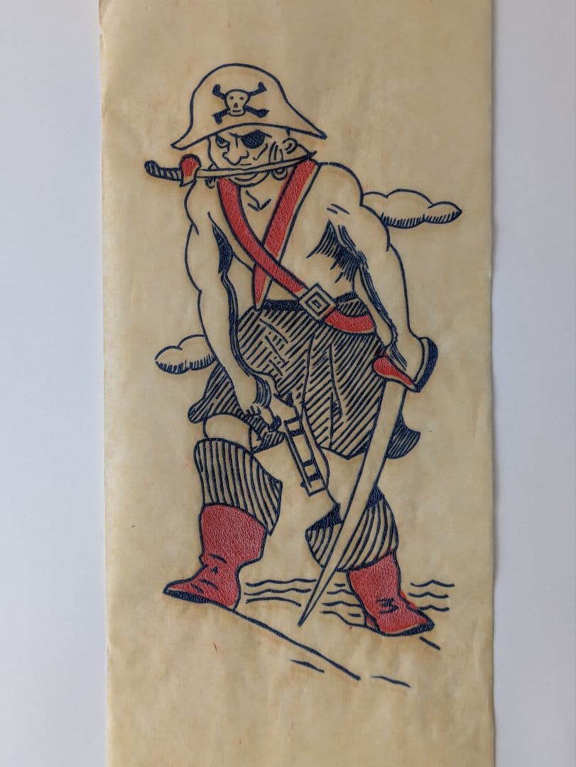 ビンテージ 転写紙 アイロンプリント パイレーツ 海賊 古着 50s 60s