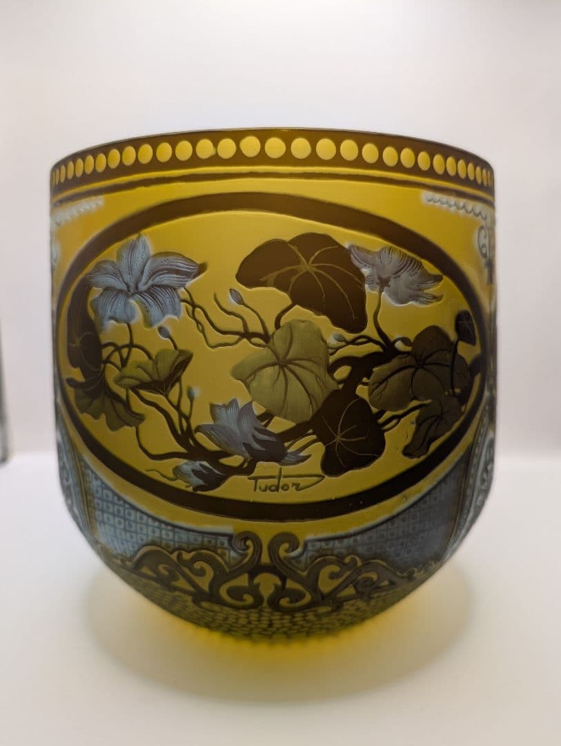 アールヌーボー ガラス作品　花器　インテリア