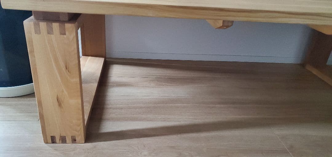 天然木　ローテーブル　四角脚