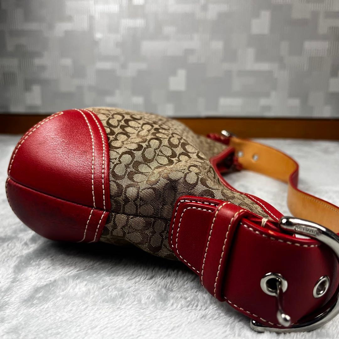 バッグ Coach Hobo Hand Bag Red Signature