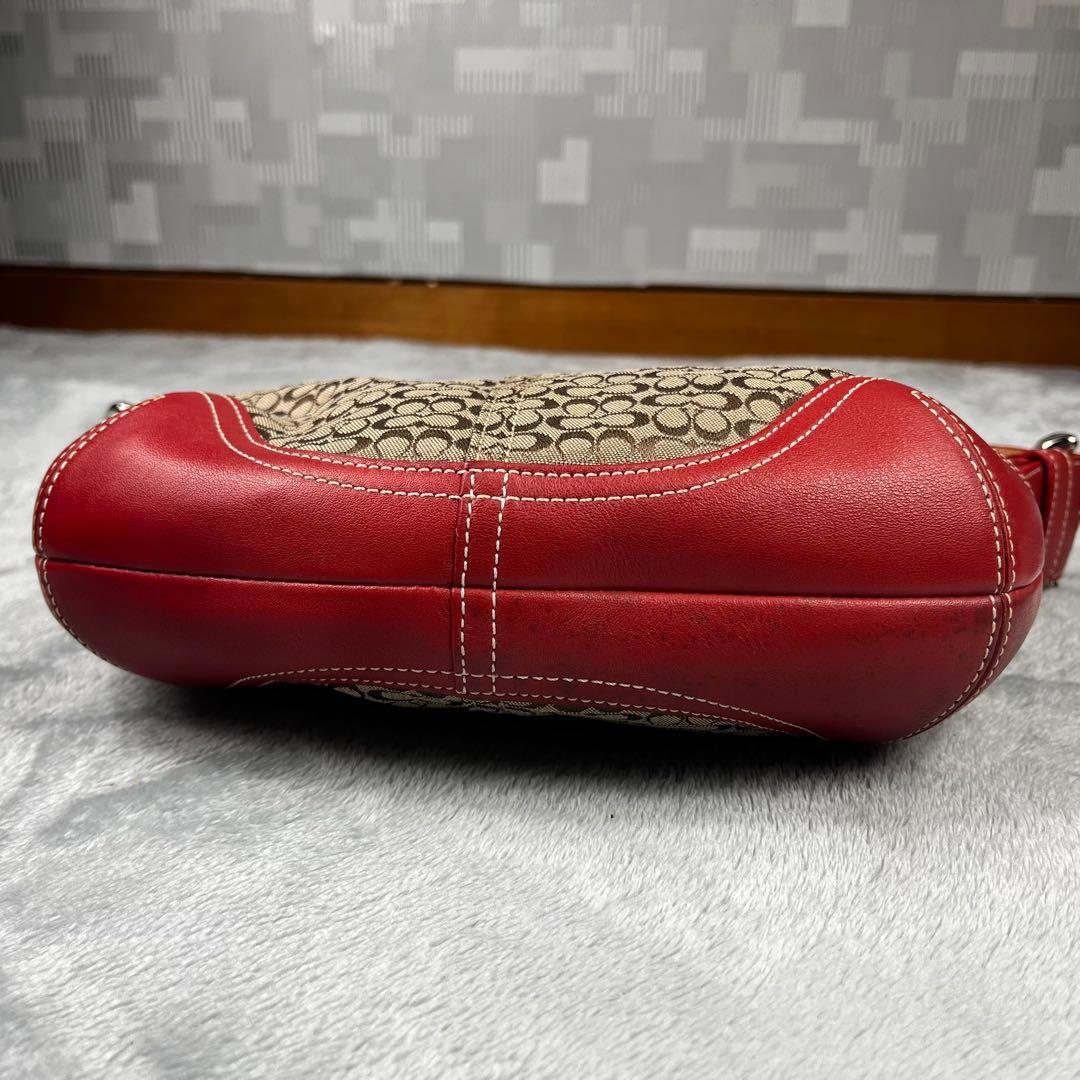 バッグ Coach Hobo Hand Bag Red Signature