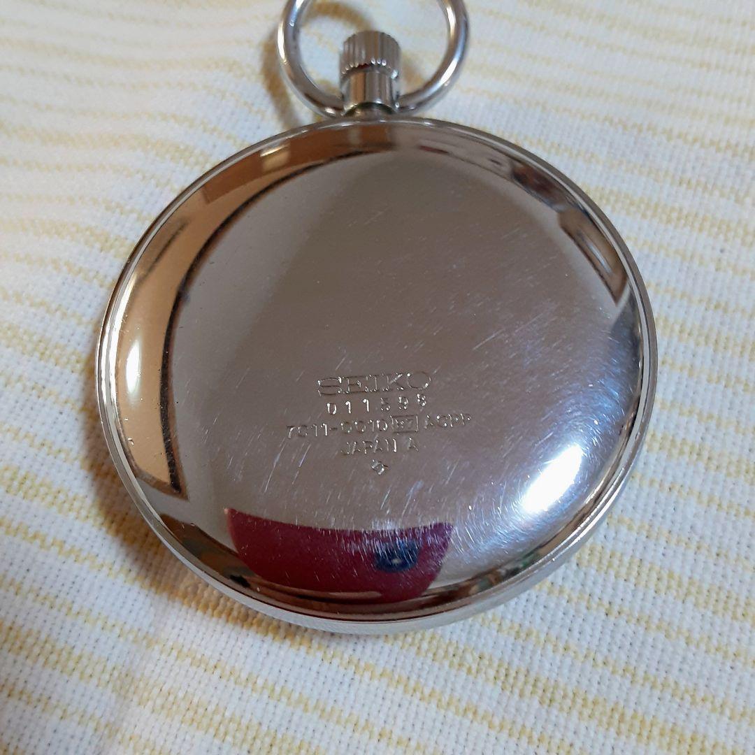 稼働品　SEIKO懐中時計 鉄道時計　7ルビー7C11−0010　予備電池付