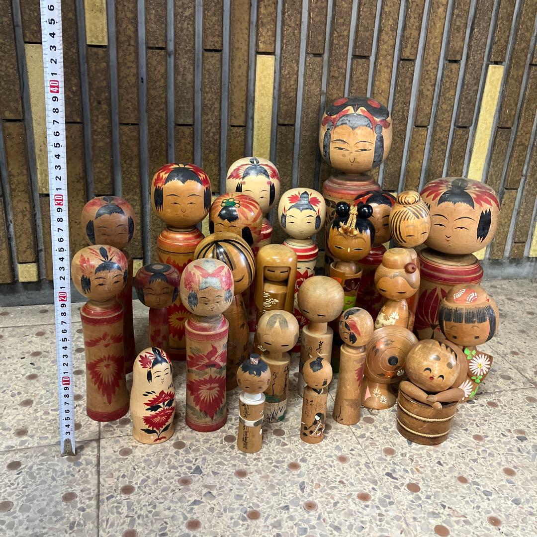 D壁 伝統こけし 創作こけし まとめ売り 24体セット 郷土玩具 工芸品 大量