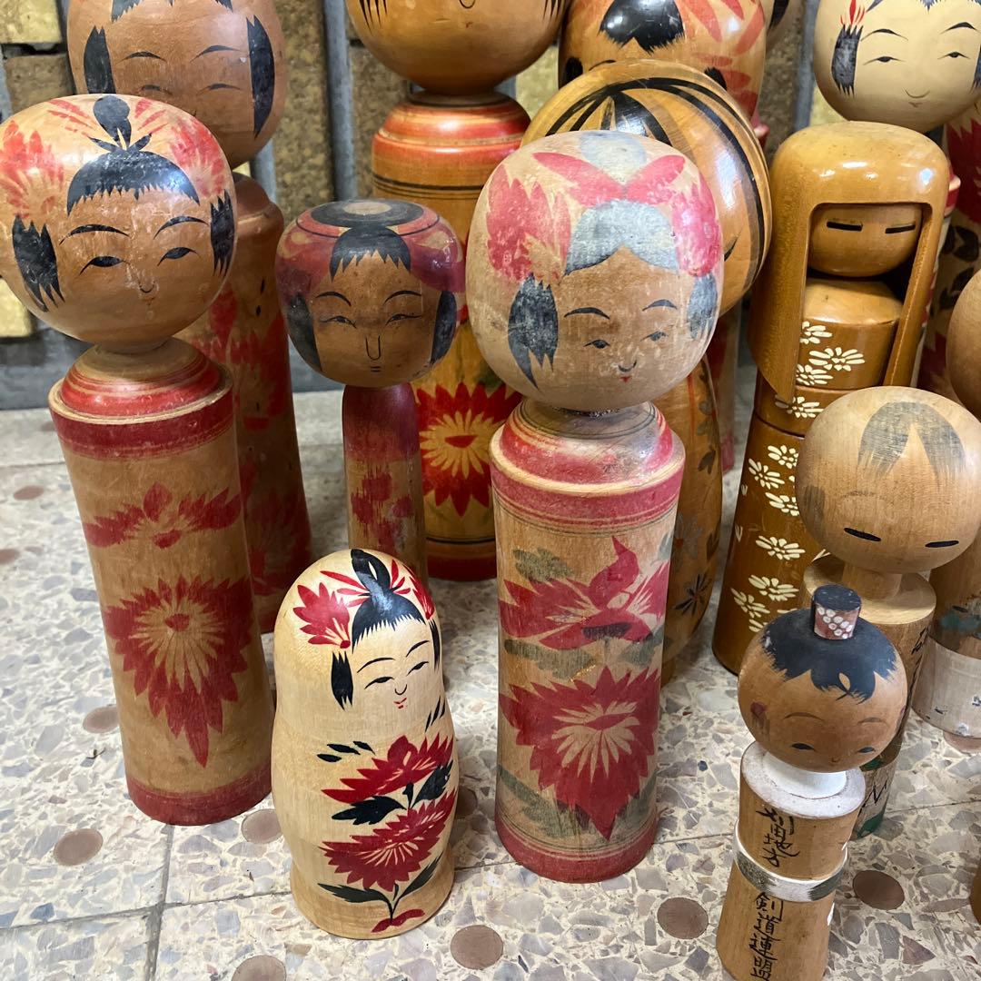 D壁 伝統こけし 創作こけし まとめ売り 24体セット 郷土玩具 工芸品 大量