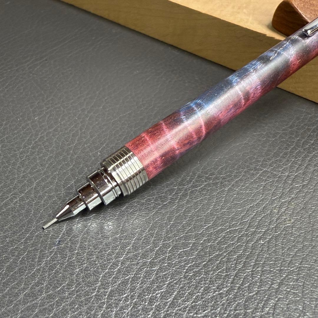 190栃虎杢スタビ　木製シャーペン　最強低重心　溝付き　ステンレス