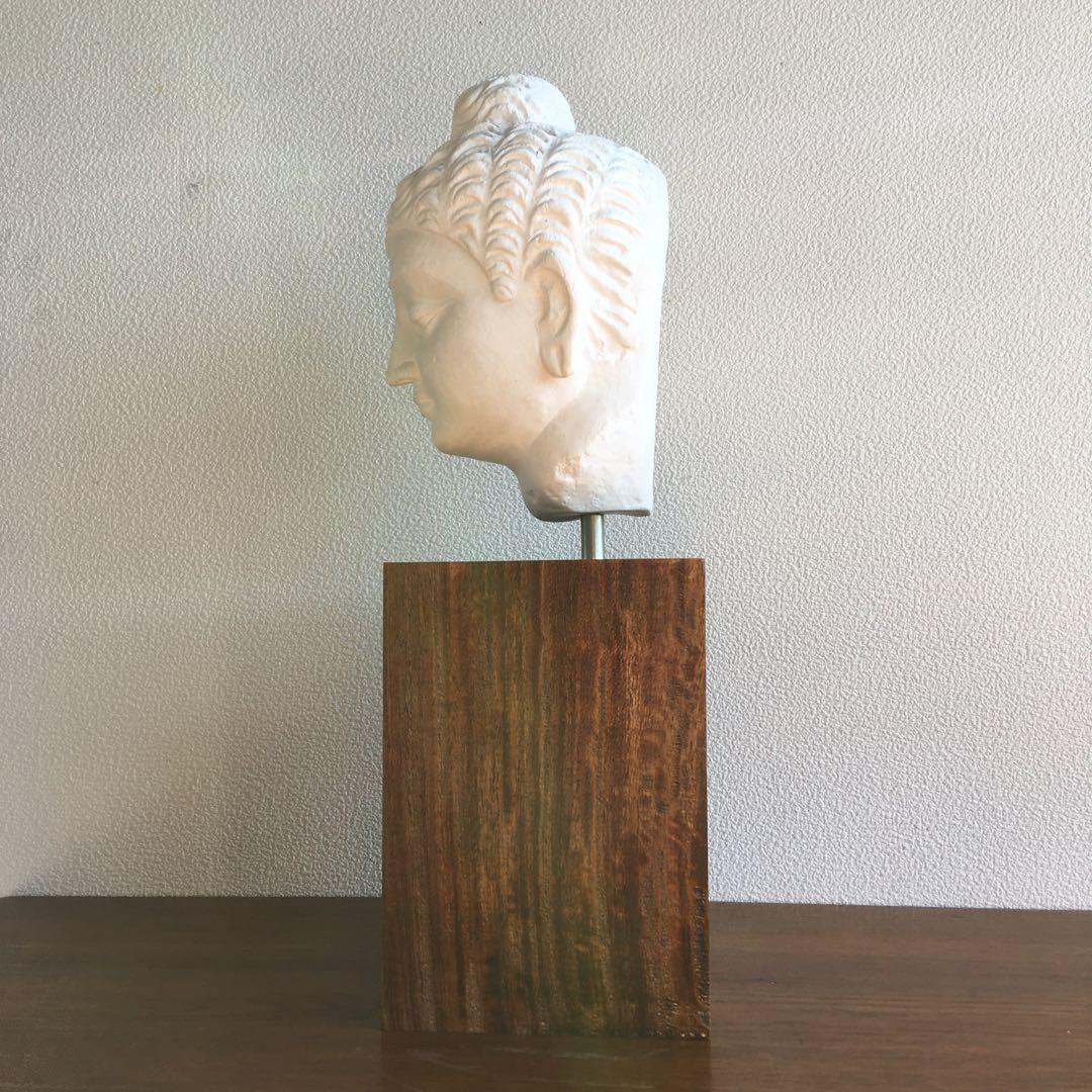 インテリア置物　石膏レプリカ　仏頭部 パキスタン　カラチ国立博物館蔵品レプリカ