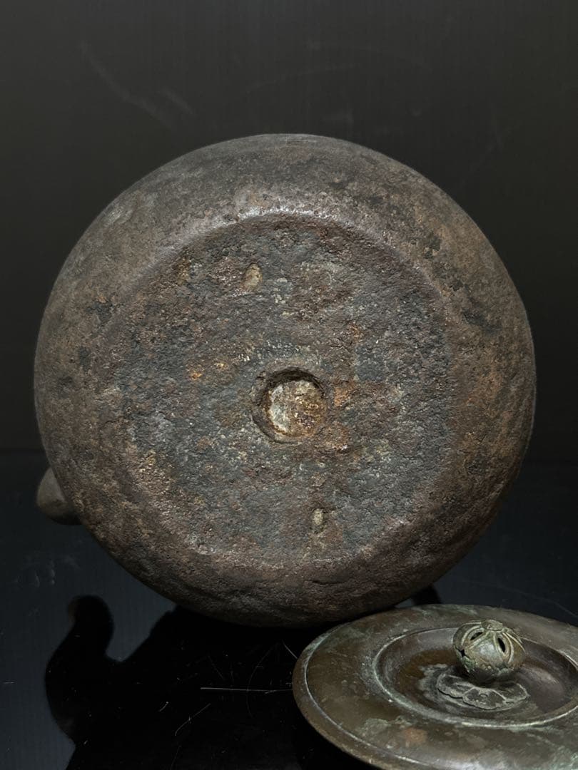 龍文堂 造 金銀象嵌 富士華鳥図 鉄瓶 茶道具