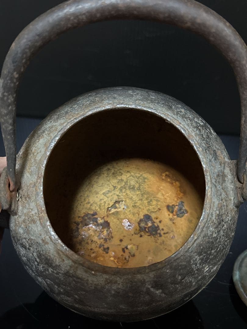 龍文堂 造 金銀象嵌 富士華鳥図 鉄瓶 茶道具