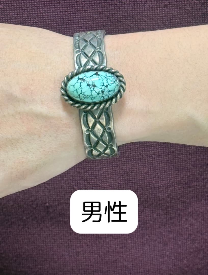 バングル ターコイズ シルバー ナバホ ハーマン・スミス インディアンジュエリー