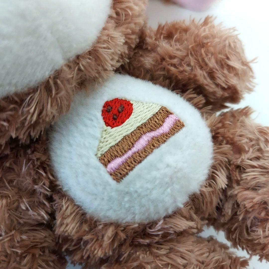 【美品】★シュガーバニーズ くろうさぬいぐるみ ケーキ刺繍 当時物 おまけ付き★