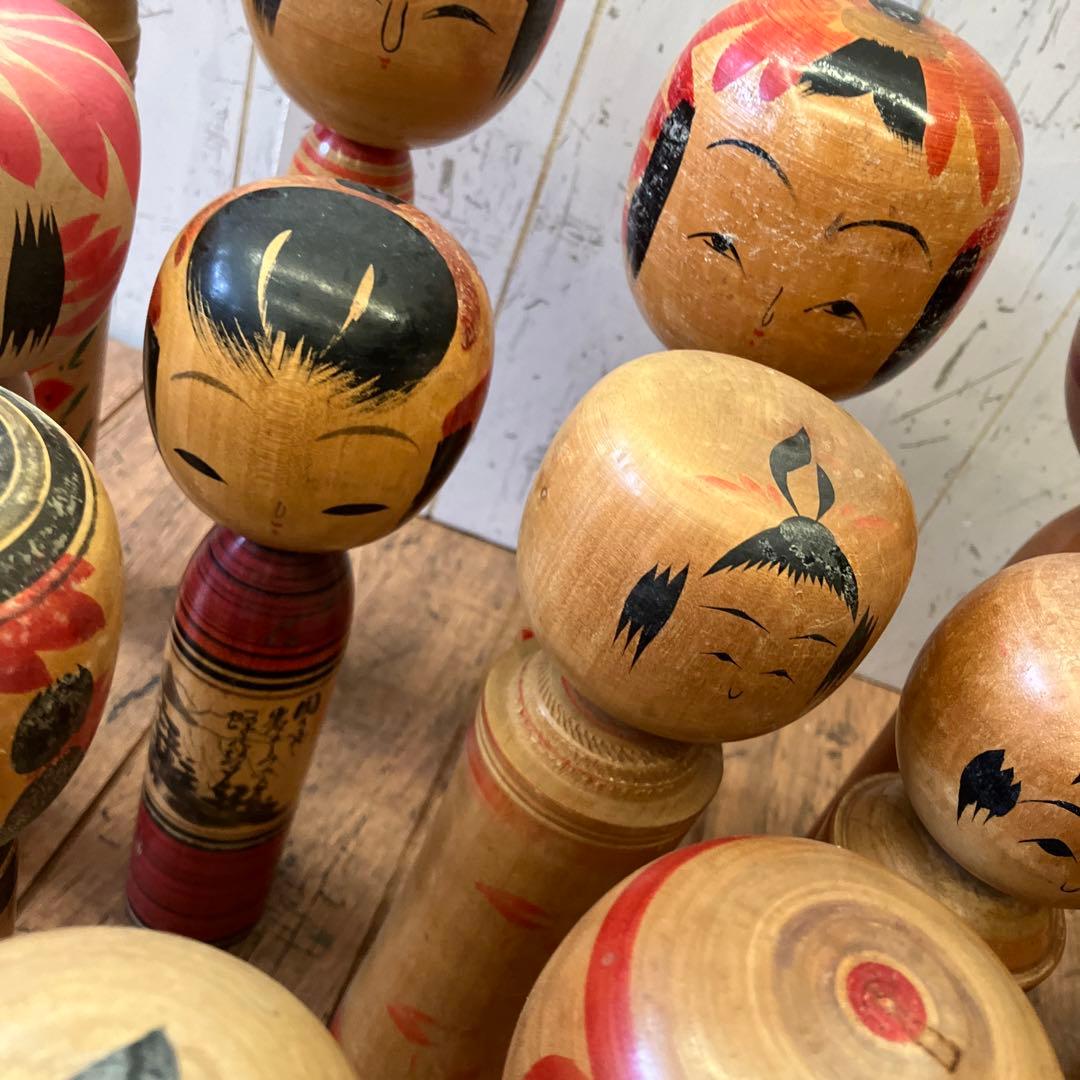 昭和レトロ こけし 小芥子 21体セット まとめ売り 日本人形 伝統工芸品