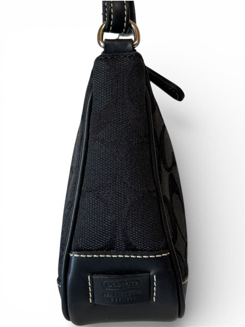 コーチ 黒 ハンドバッグ キャンバス/レザー　G22-6094