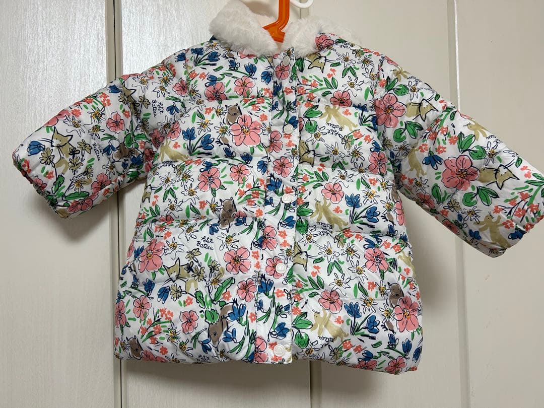 新品　プチバトー　ダウン　18m/81cm　動物柄