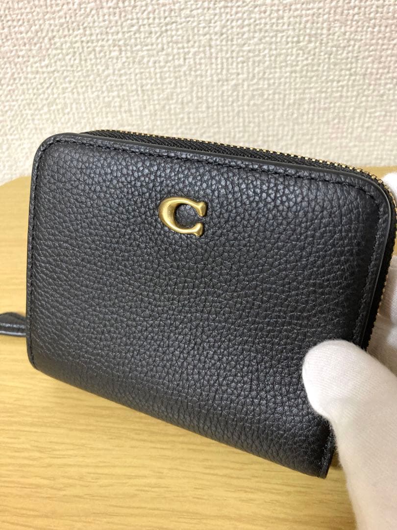 【極美品】COACH ビルフォールドウォレット　　二つ折り財布　ブラック　レザー