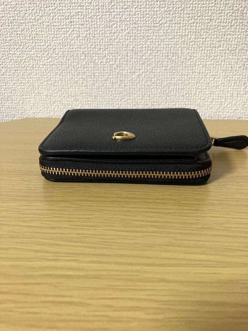 【極美品】COACH ビルフォールドウォレット　　二つ折り財布　ブラック　レザー