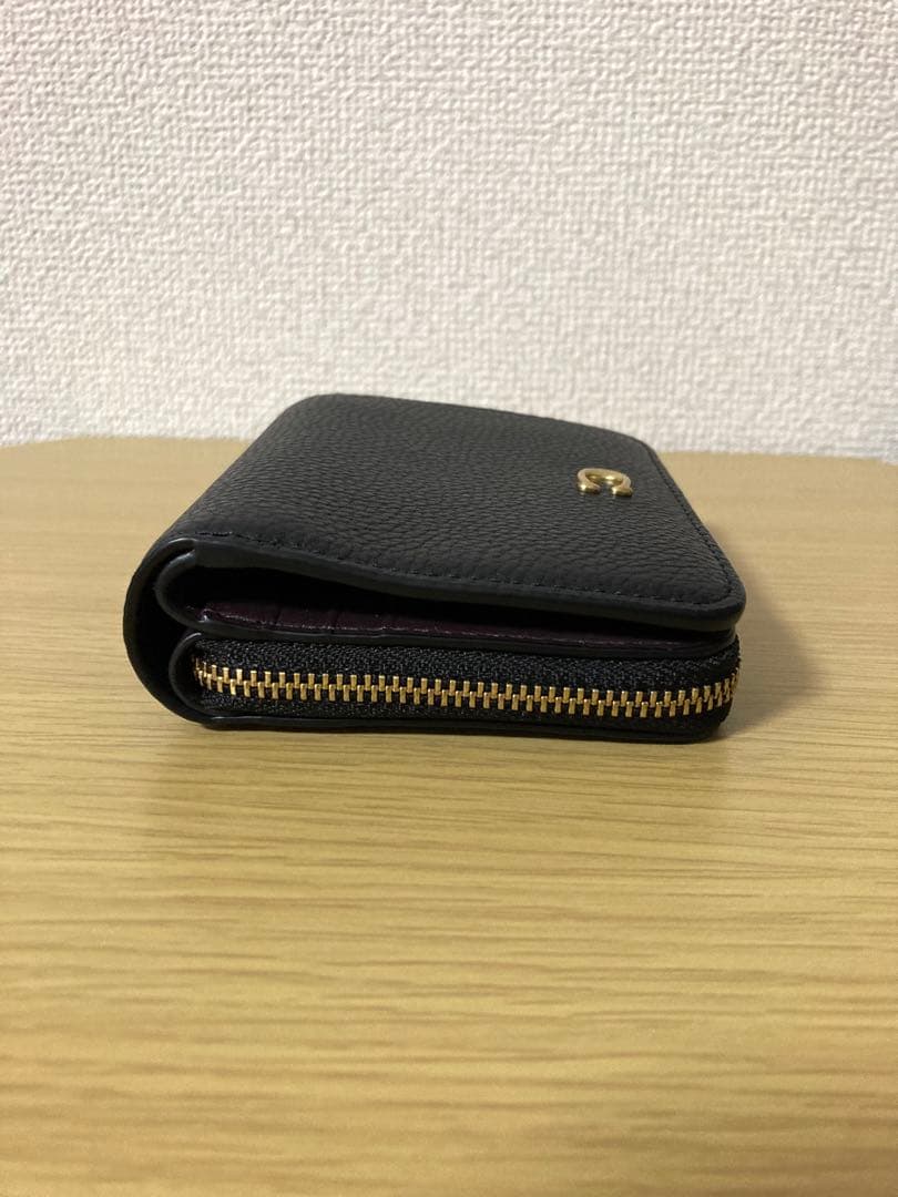 【極美品】COACH ビルフォールドウォレット　　二つ折り財布　ブラック　レザー