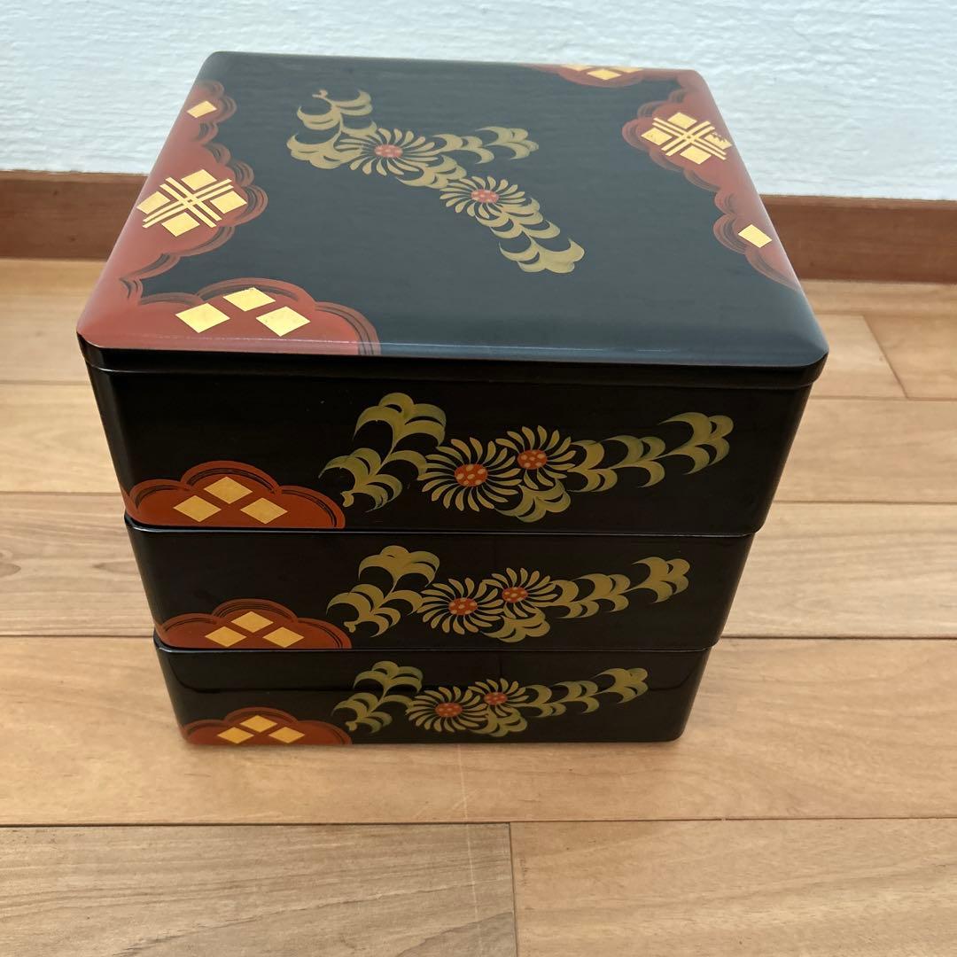 秀衡塗　三段お重　お重