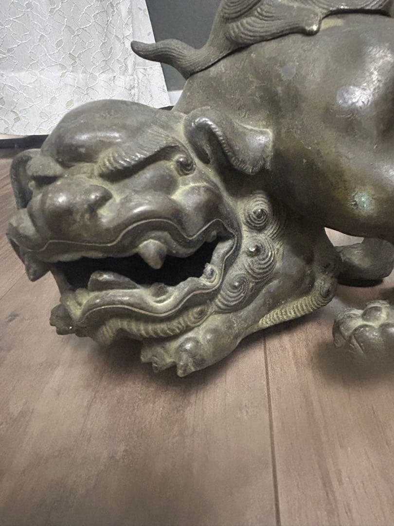 古董，古銅製，金工，獅子香炉，重1900克