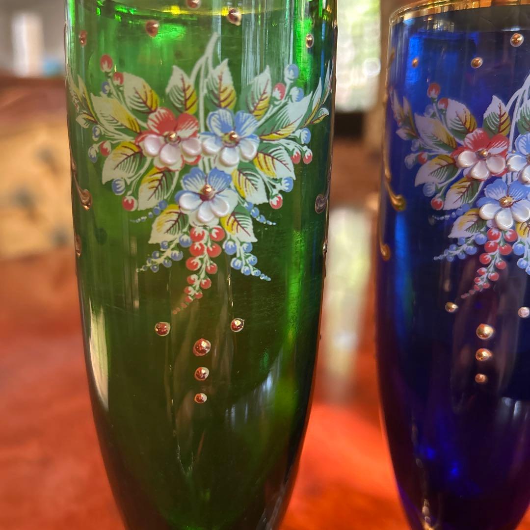ベネチアンガラス　MURANO GLASS ムラーノグラス　イタリア　花瓶