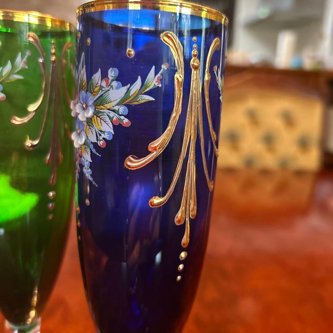 ベネチアンガラス　MURANO GLASS ムラーノグラス　イタリア　花瓶