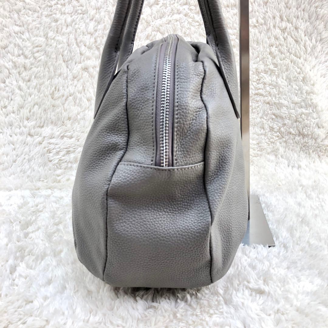 BEARDSLEY レザー ラウンドミディボストン バッグ トープ