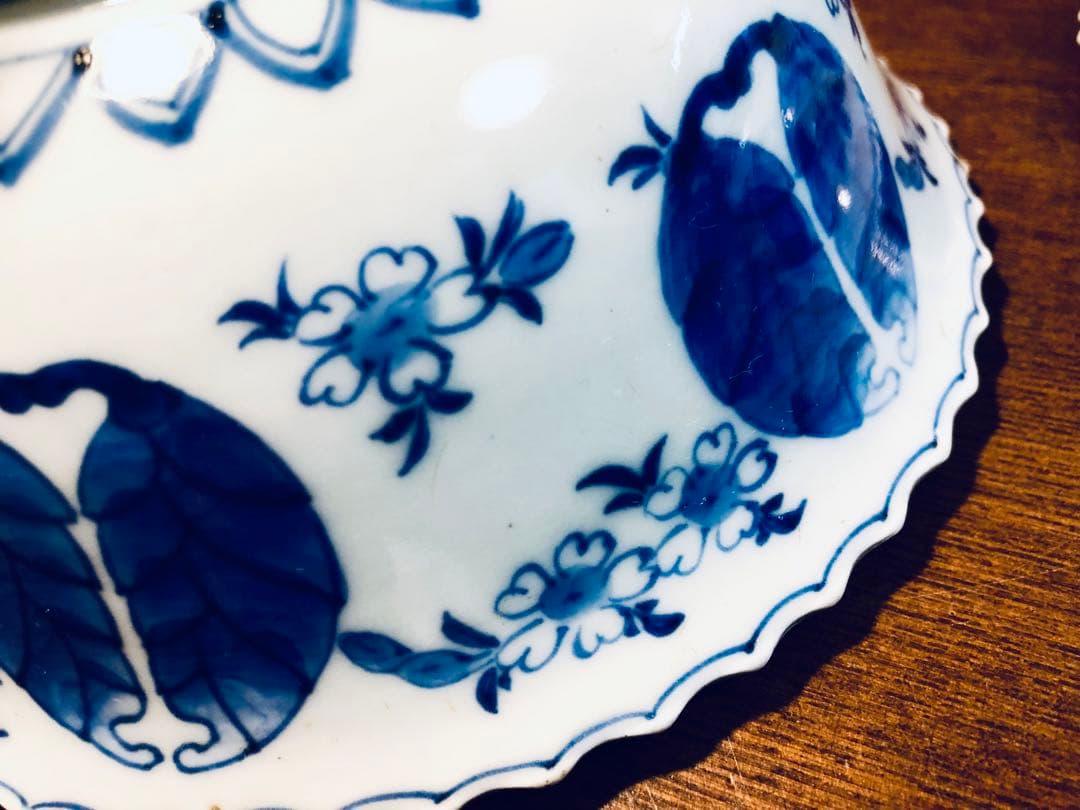 古伊万里　ルリ金彩三連鉢