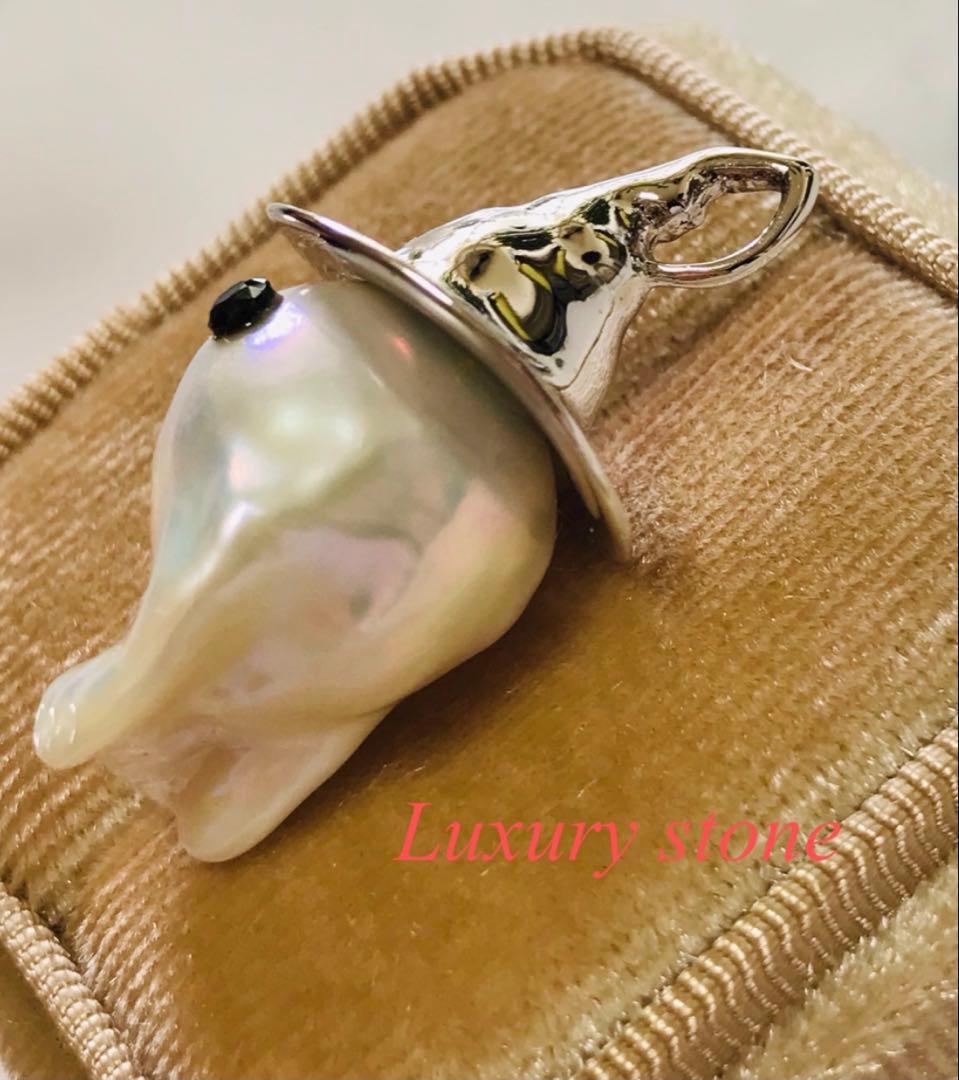 本真珠 淡水バロックパール おばけ ネックレス ペンダントトップ