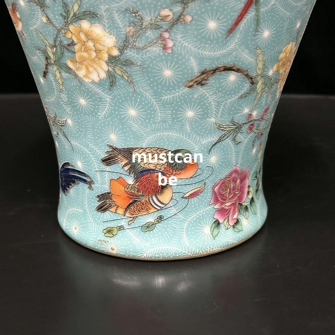 大清百鳥朝鳳大花瓶 賞瓶 景徳鎮 陶磁器 装飾品 現代工芸品 美術品 置物
