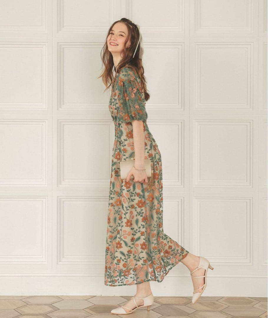 Dorry Doll ブルーミーフラワードレス　オレンジ