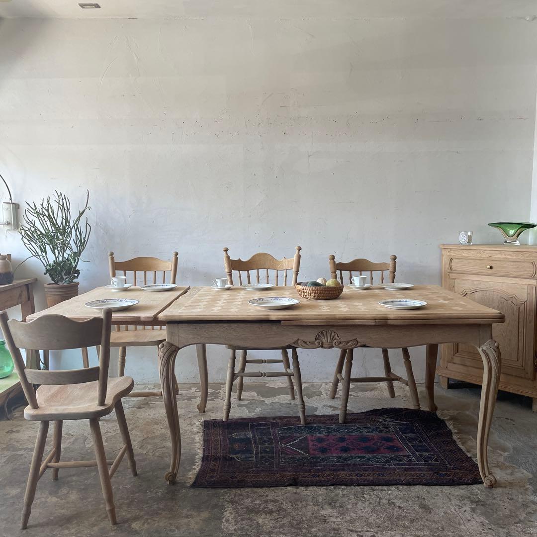 けんけんビンテージ エクステンションダイニングテーブル 剥離