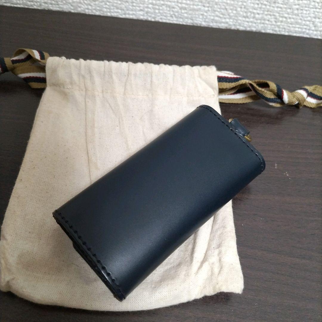 新品 イルビゾンテ 本革 キーケース スマート キーホルダー ネイビー ブルー