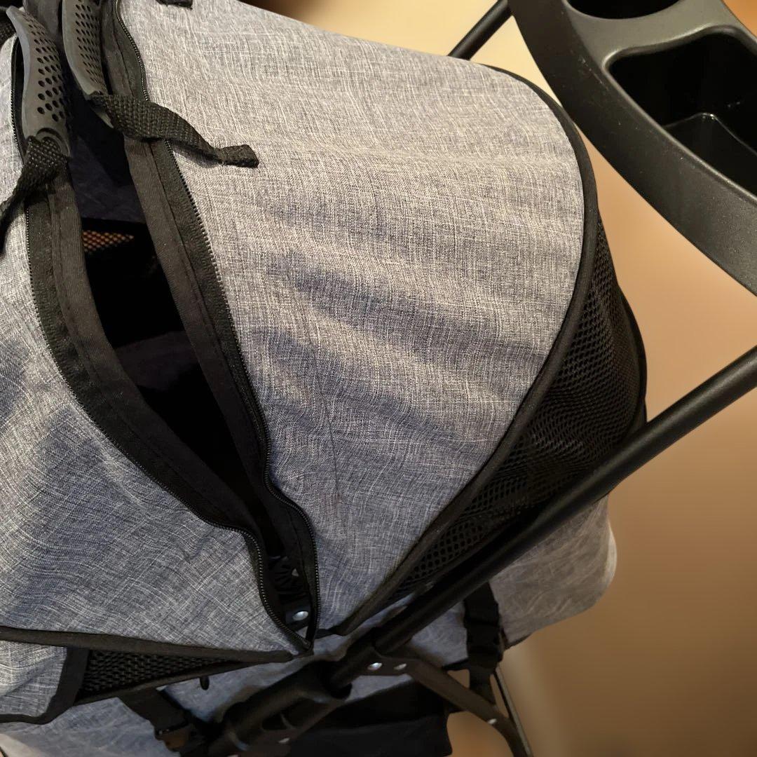 分離型ペットカート取り外し可能 ペット用ベビーカー　グレー　バギー