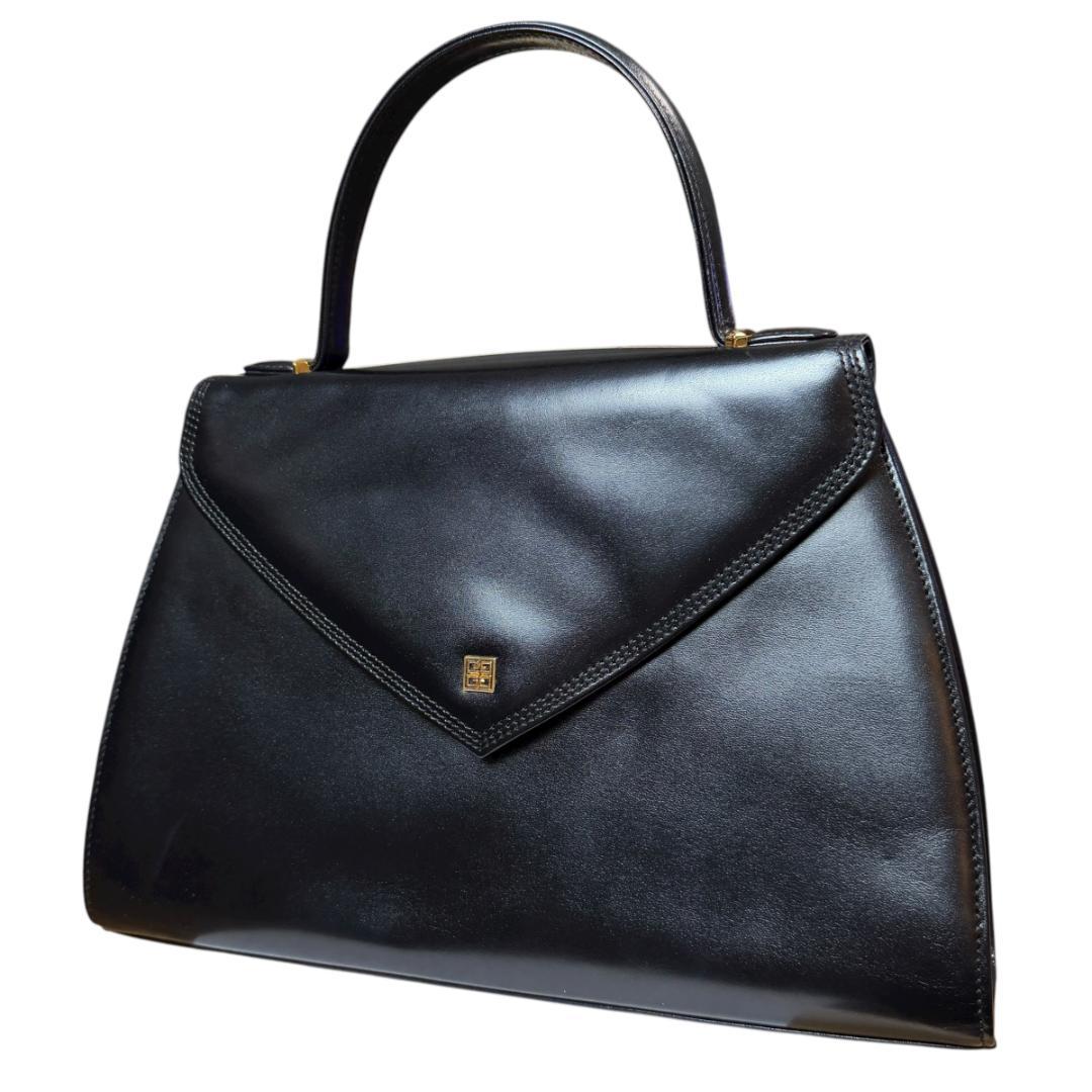 美品 GIVENCHY 3468 ハンドバッグ トップハンドル レザー 4Gロゴ