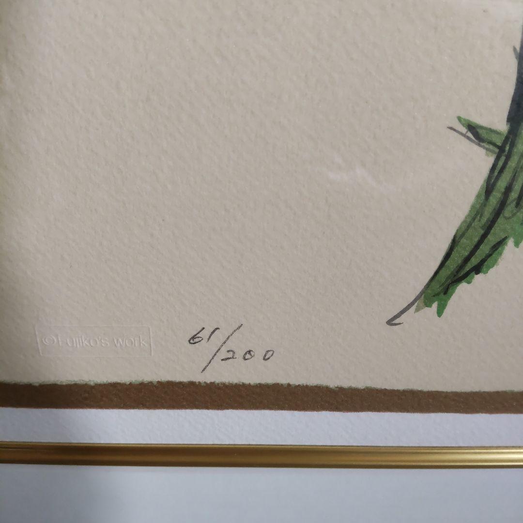 フジコ・ヘミング[赤いバラ]シルクスクリーン・サイン、シリアルナンバー入り。