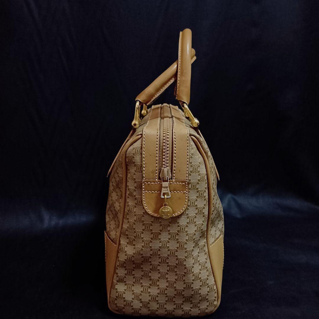CELINE マカダム柄 ハンドバッグ ミニボストンバッグ ブラゾンロゴ