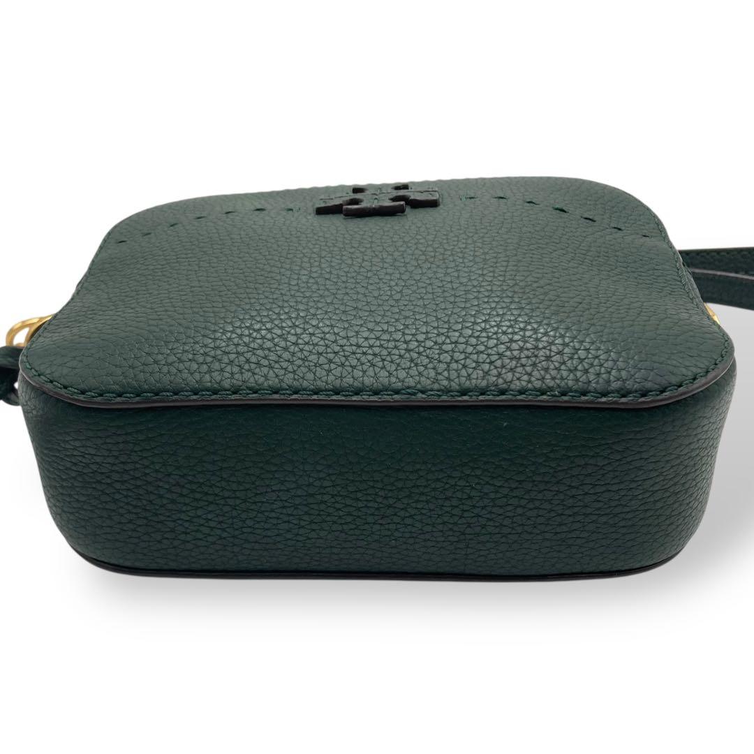 トリーバーチ カメラバッグ マックグロー レザー グリーン チェーン タッセル