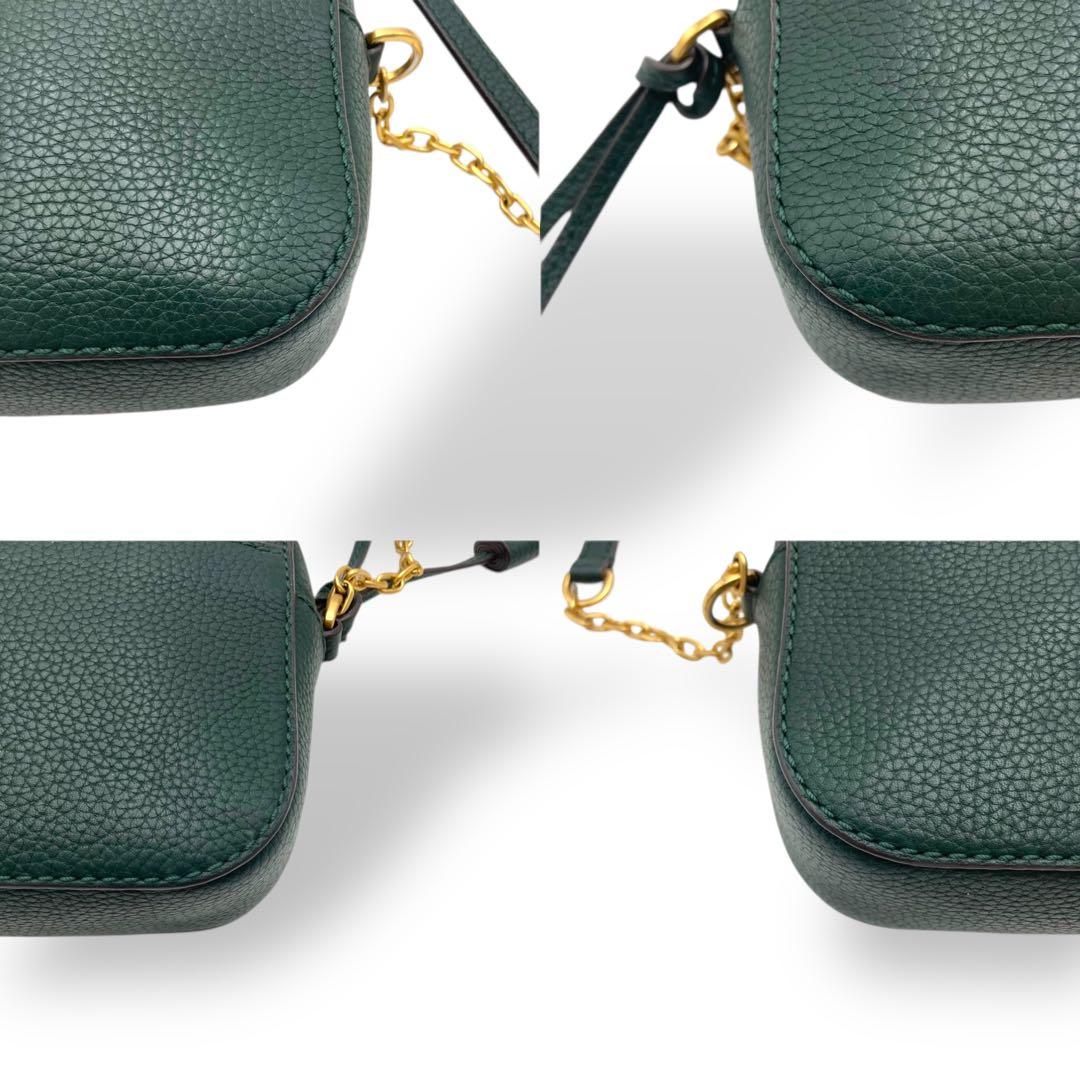 トリーバーチ カメラバッグ マックグロー レザー グリーン チェーン タッセル