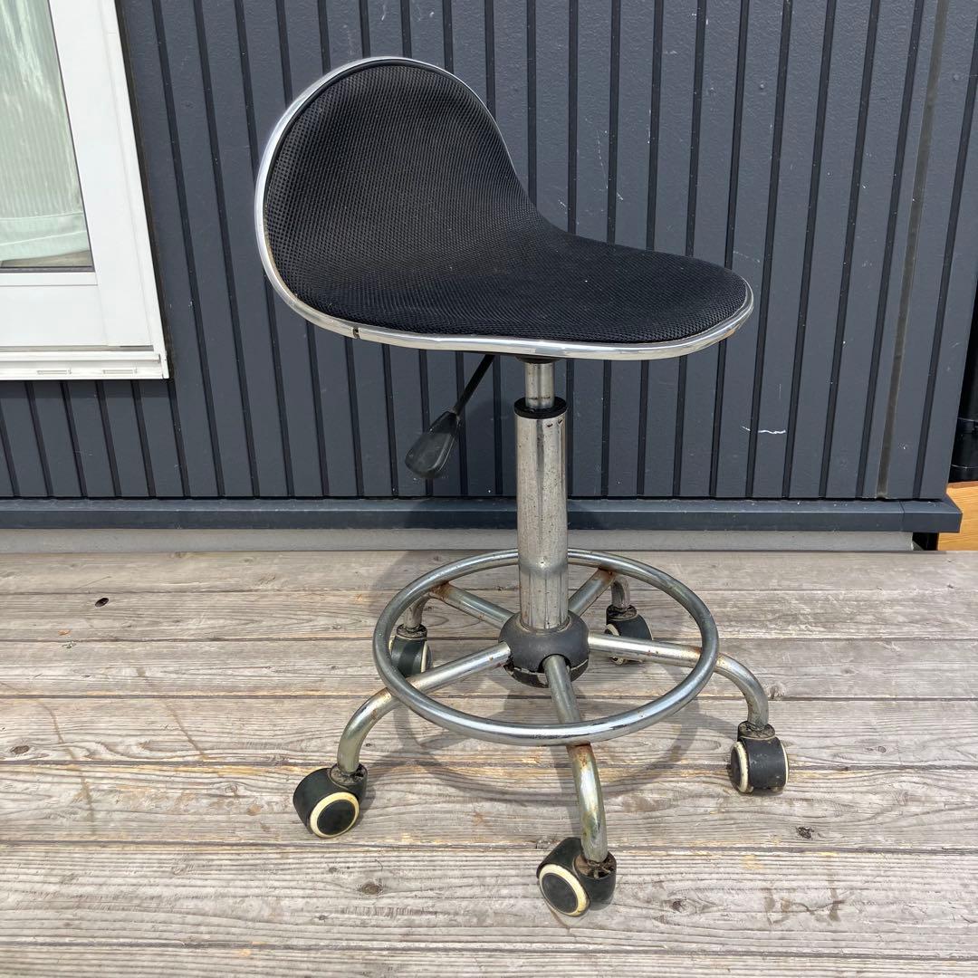 インダストリアル 工業系 回転式スツール ワークチェア キャスター付き