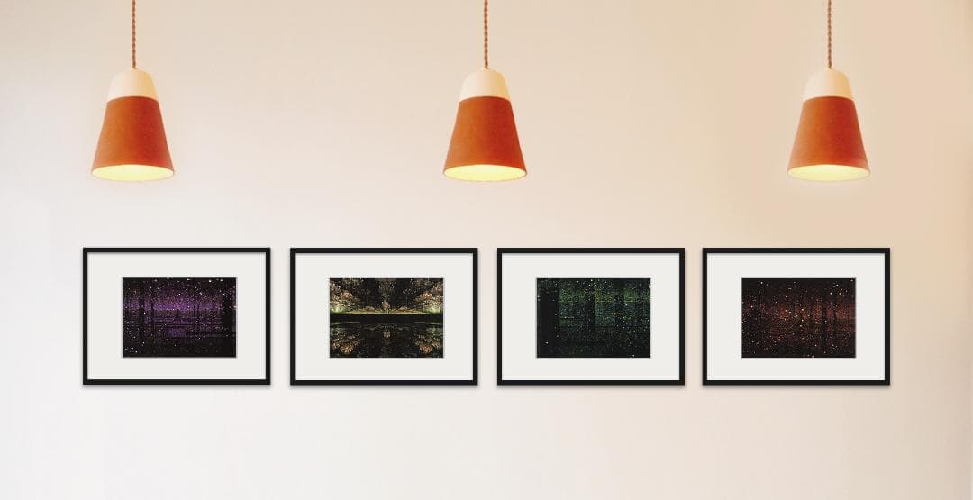 限定マット額装品/草間彌生/4点セット/インテリア/アート/特別品/ポスター