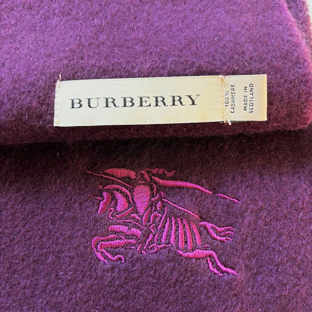 BURBERRY カシミヤ100% スコットランド製 マフラー ホースマーク刺繍