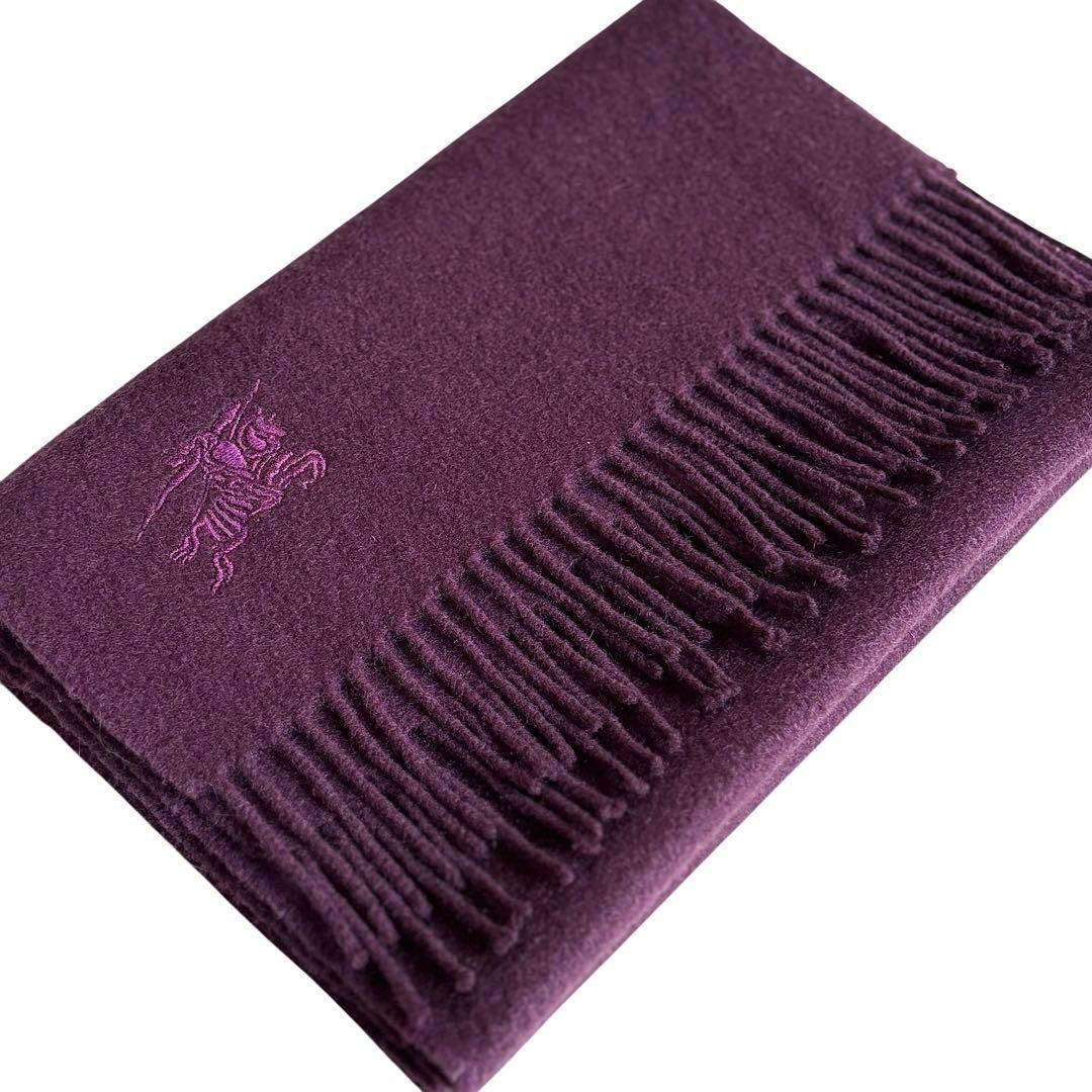 BURBERRY カシミヤ100% スコットランド製 マフラー ホースマーク刺繍