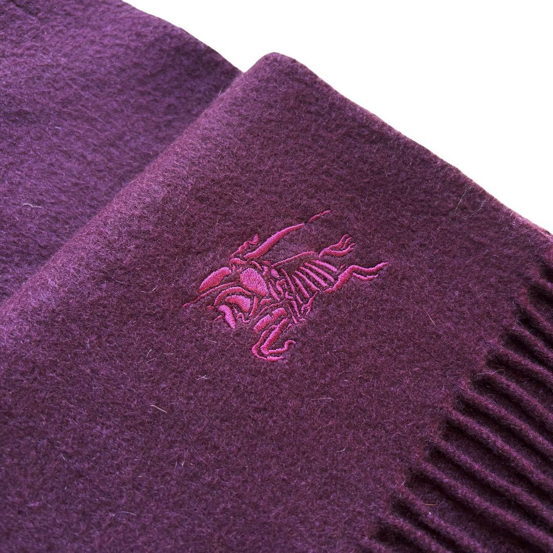 BURBERRY カシミヤ100% スコットランド製 マフラー ホースマーク刺繍