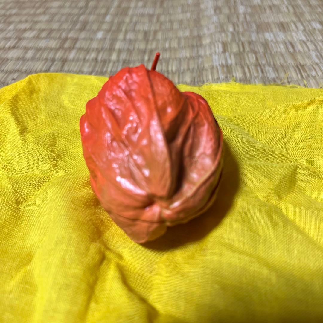 香合　乾漆　鬼灯　茶道具　木箱付　内側金　作者：畦地粒俵作（あぜち）