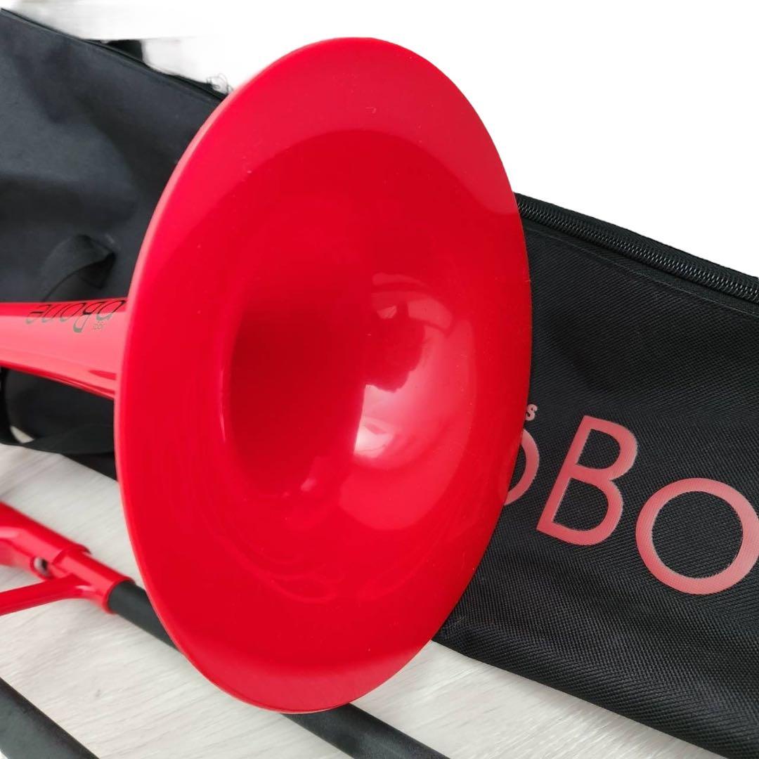 pBone プラスチック トロンボーン　レッド