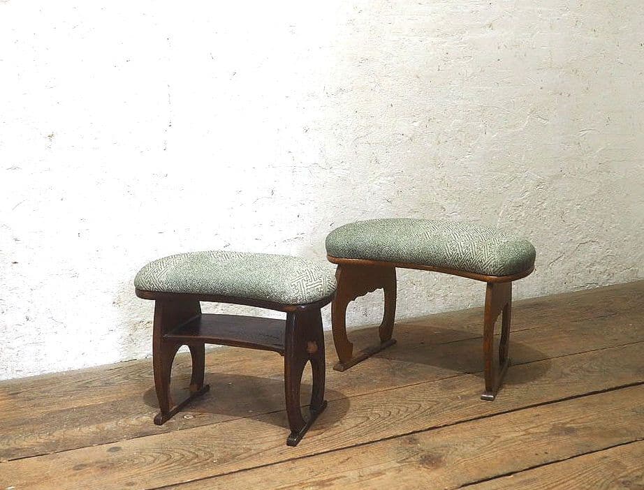 1370 2個セット　レトロな脇息　肘掛け　肘置き　骨董　和モダン　アンティーク