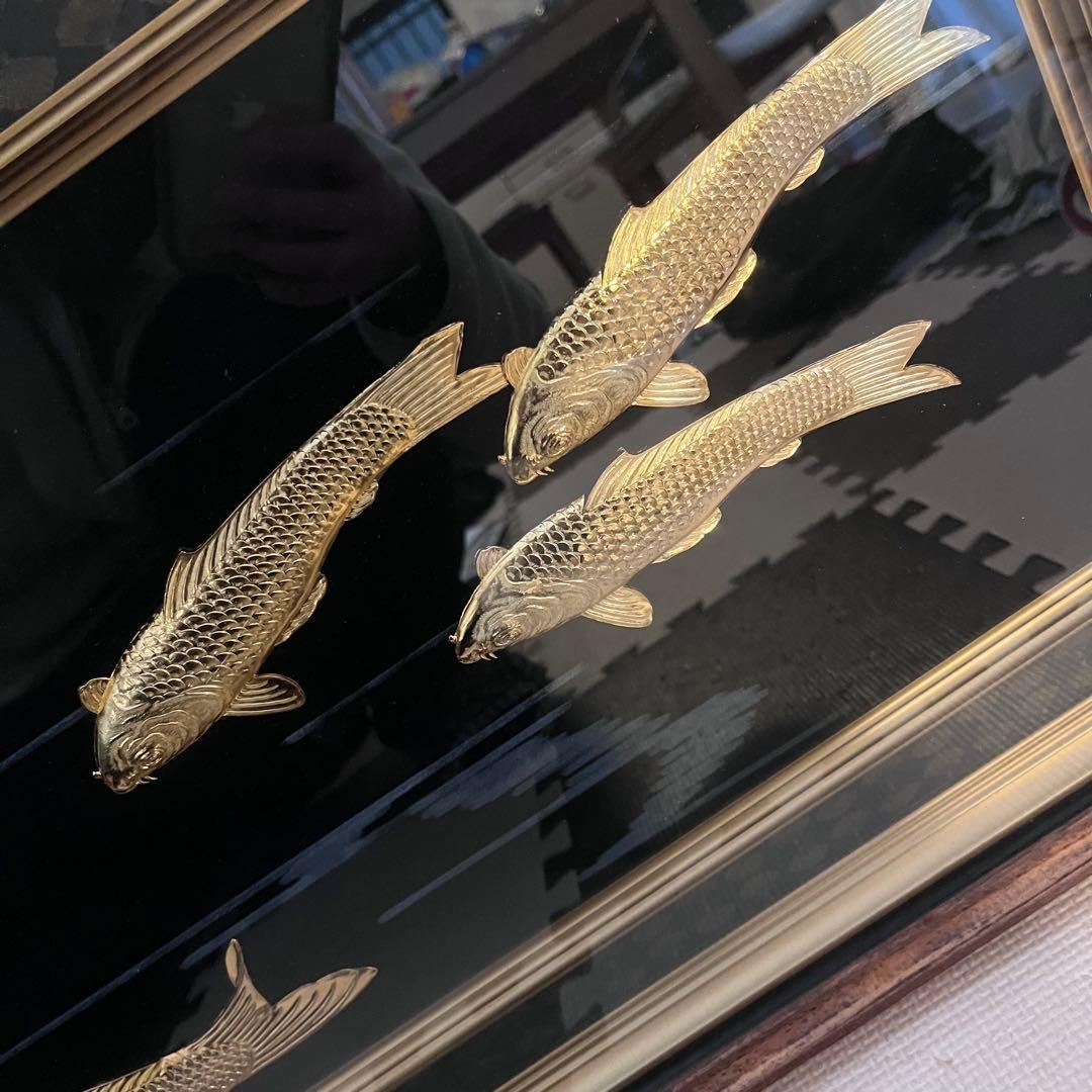 第*ー様 昭和レトロ★24KGP 金メッキ 松庵 鯉 昇鯉 縁起物 開運 福寿
