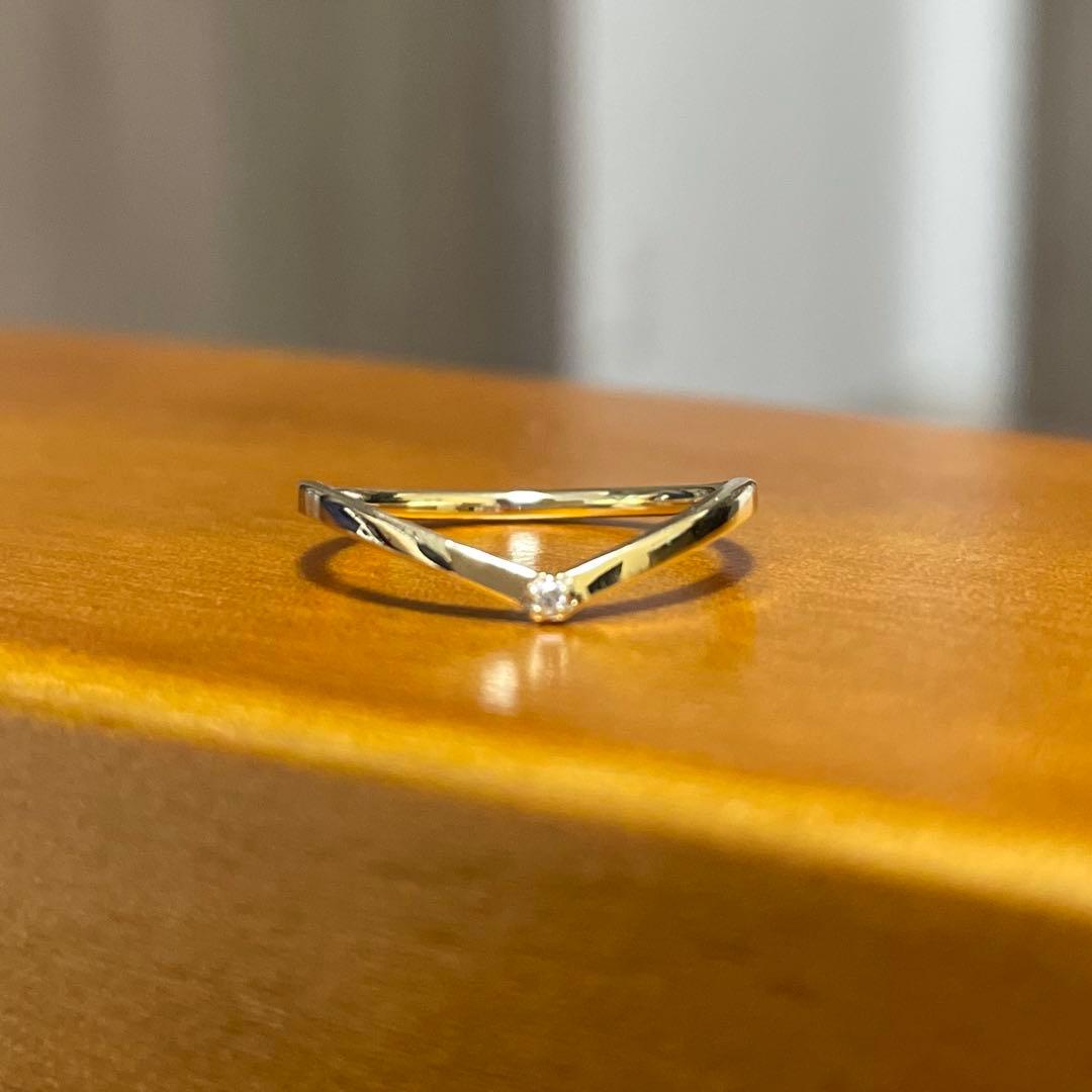 ete ゴールド V字型リング 9号