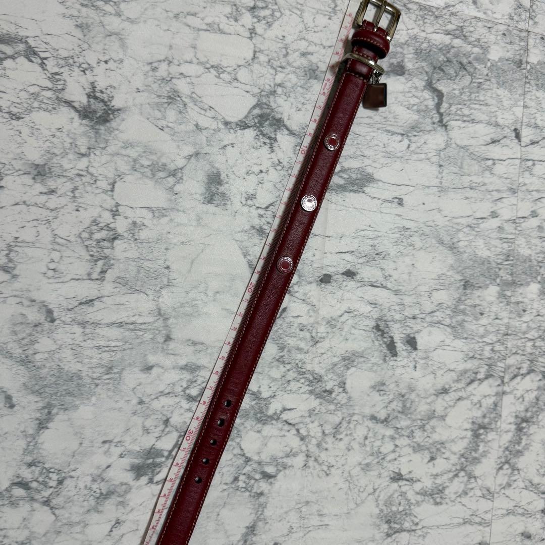 【美品】セット　COACH レザー 犬用首輪 リード　レッド　小型犬